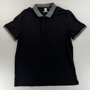 Calvin Klein Polo Shirt Mens XL Slim Fit Short Sleeve Black Gray